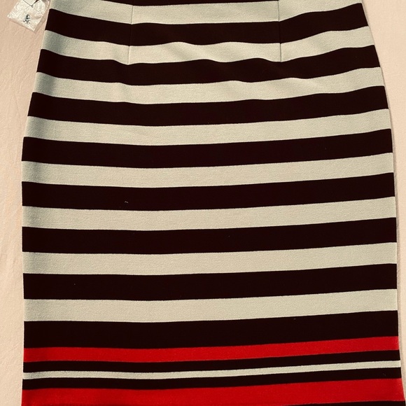 Elle Black and Red Striped Pencil Skirt - Picture 7 of 7